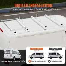 VEVOR Trailer Ladder Rack Van Roof Ladder Rack for Ford Transit Custom 2013-2024