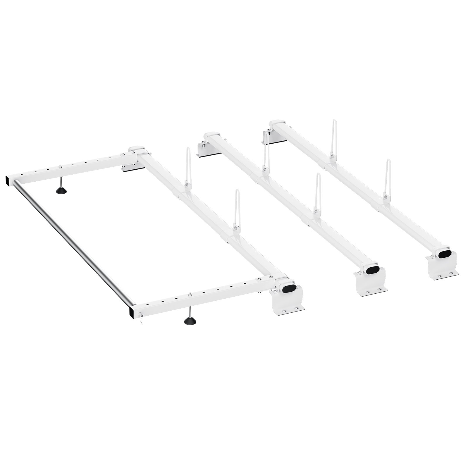 VEVOR Trailer Ladder Rack, 56" 3 Crossbars Ladder Roof Rack, Heavy-duty Steel Van Roof Ladder Rack, 90 kg Capacity Each Bar Van Ladder Rack with Cargo Roller, Fit for Ford Transit Custom 2013-2024