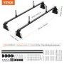 VEVOR Trailer Ladder Rack, 60" 2 Crossbars Ladder Roof Rack, Heavy-duty Steel Van Roof Ladder Rack, 500 lbs Capacity Van Ladder Rack, Fit for Universal Truck Roofs