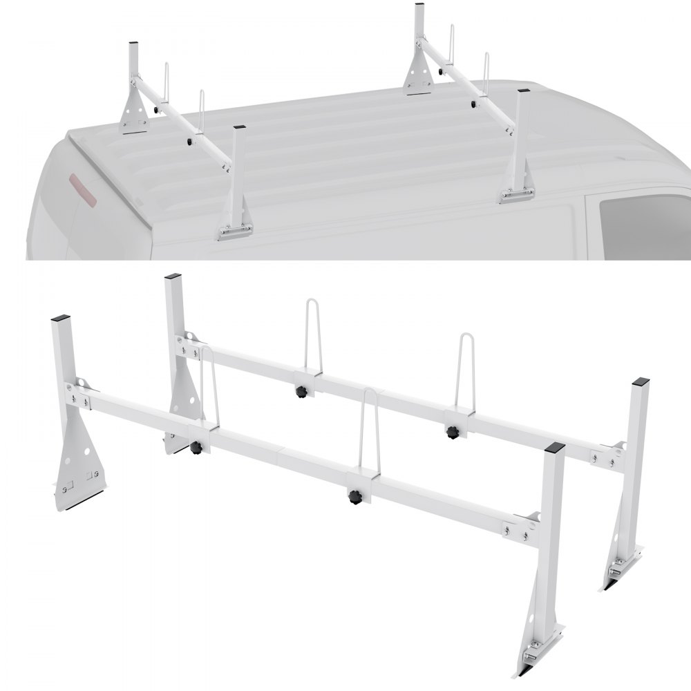 VEVOR Trailer Ladder Rack Van Roof Ladder Rack 600 lbs 56.7-63 inch Adjustable