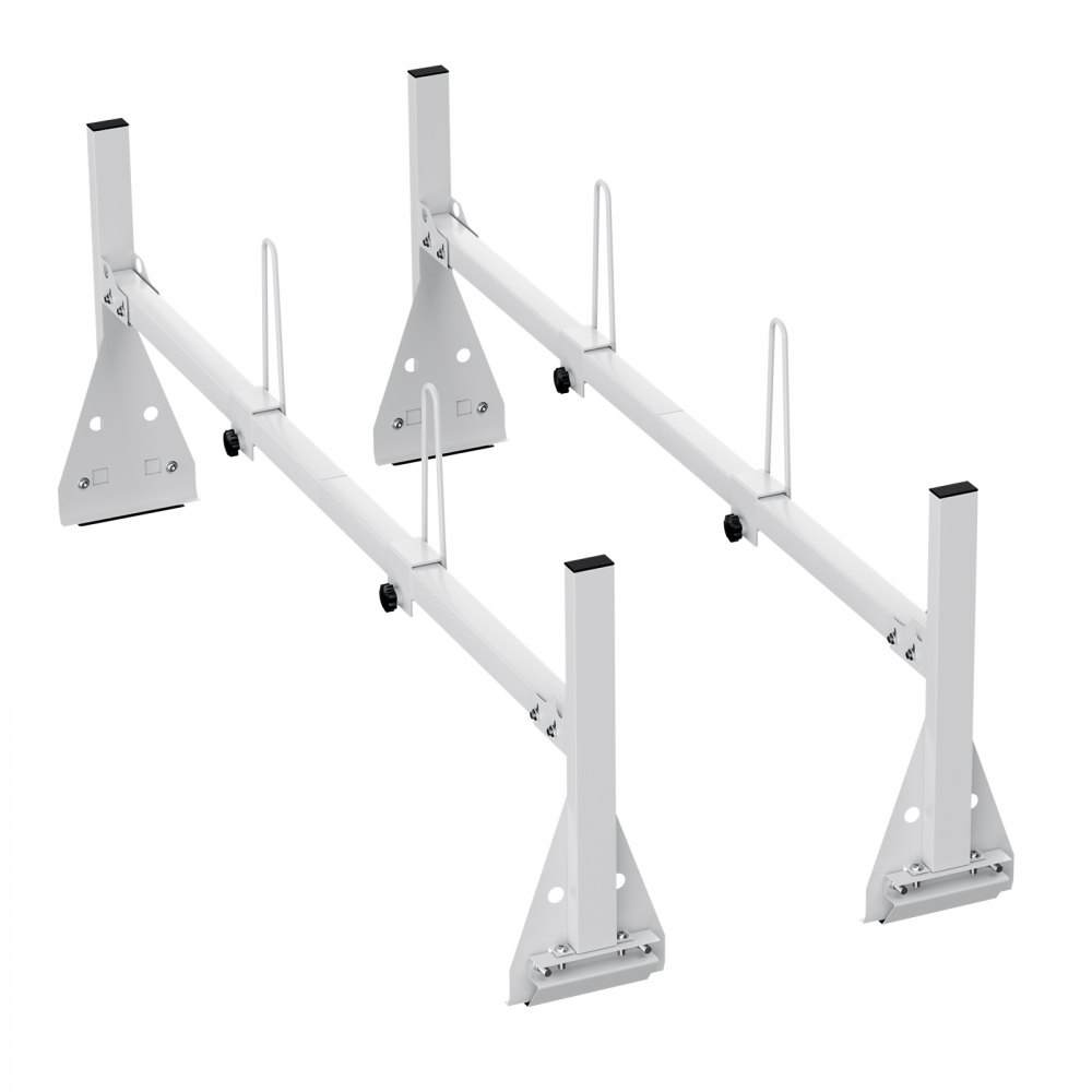 VEVOR Trailer Ladder Rack, 59" Adjustable Roof Rack, 2 Crossbars Van Roof Ladder Rack, 600 lbs Capacity Steel Van Ladder Rack, Fit for Chevrolet Express 1500 2500 3500/ Ford E150 E250 E350/ GMC Savana