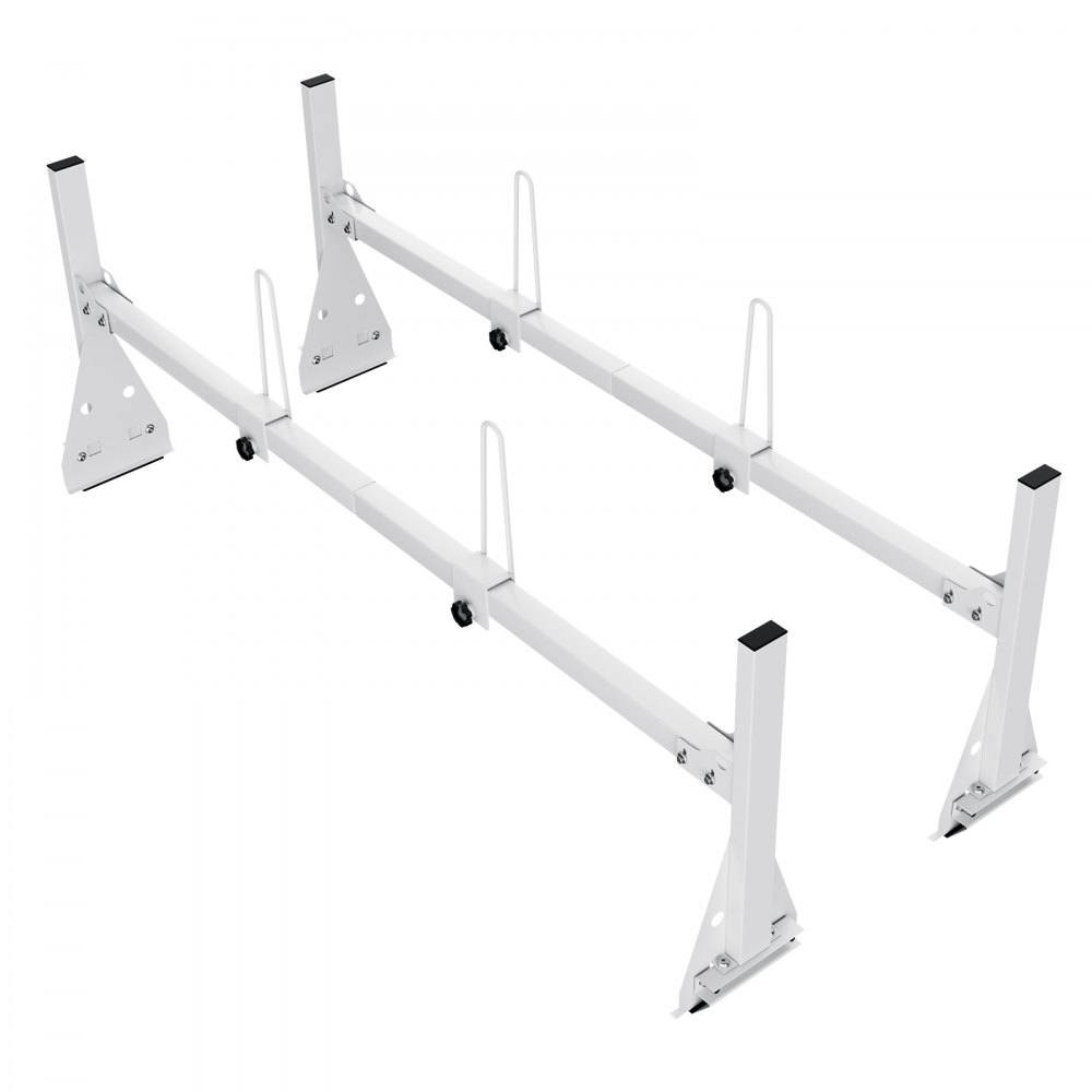 VEVOR Trailer Ladder Rack, 59" Adjustable Roof Rack, 2 Crossbars Van Roof Ladder Rack, 600 lbs Capacity Steel Van Ladder Rack, Fit for Chevrolet Express 1500 2500 3500/ Ford E150 E250 E350/ GMC Savana