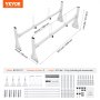 VEVOR Trailer Ladder Rack, 59" Adjustable Roof Rack, 2 Crossbars Van Roof Ladder Rack, 600 lbs Capacity Steel Van Ladder Rack, Fit for Chevrolet Express 1500 2500 3500/ Ford E150 E250 E350/ GMC Savana