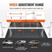 VEVOR Trailer Ladder Rack Van Roof Ladder Rack 600 lbs 56.7-63 inch Adjustable