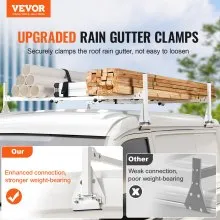 VEVOR Trailer Ladder Rack, 59" Adjustable Roof Rack, 2 Crossbars Van Roof Ladder Rack, 600 lbs Capacity Steel Van Ladder Rack, Fit for Chevrolet Express 1500 2500 3500/ Ford E150 E250 E350/ GMC Savana