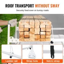 VEVOR Trailer Ladder Rack, 59" Adjustable Roof Rack, 2 Crossbars Van Roof Ladder Rack, 600 lbs Capacity Steel Van Ladder Rack, Fit for Chevrolet Express 1500 2500 3500/ Ford E150 E250 E350/ GMC Savana