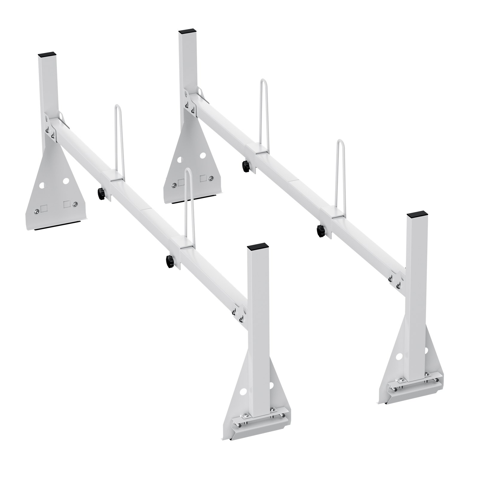 VEVOR Trailer Ladder Rack, 59" Adjustable Roof Rack, 2 Crossbars Van Roof Ladder Rack, 600 lbs Capacity Steel Van Ladder Rack, Fit for Chevrolet Express 1500 2500 3500/ Ford E150 E250 E350/ GMC Savana