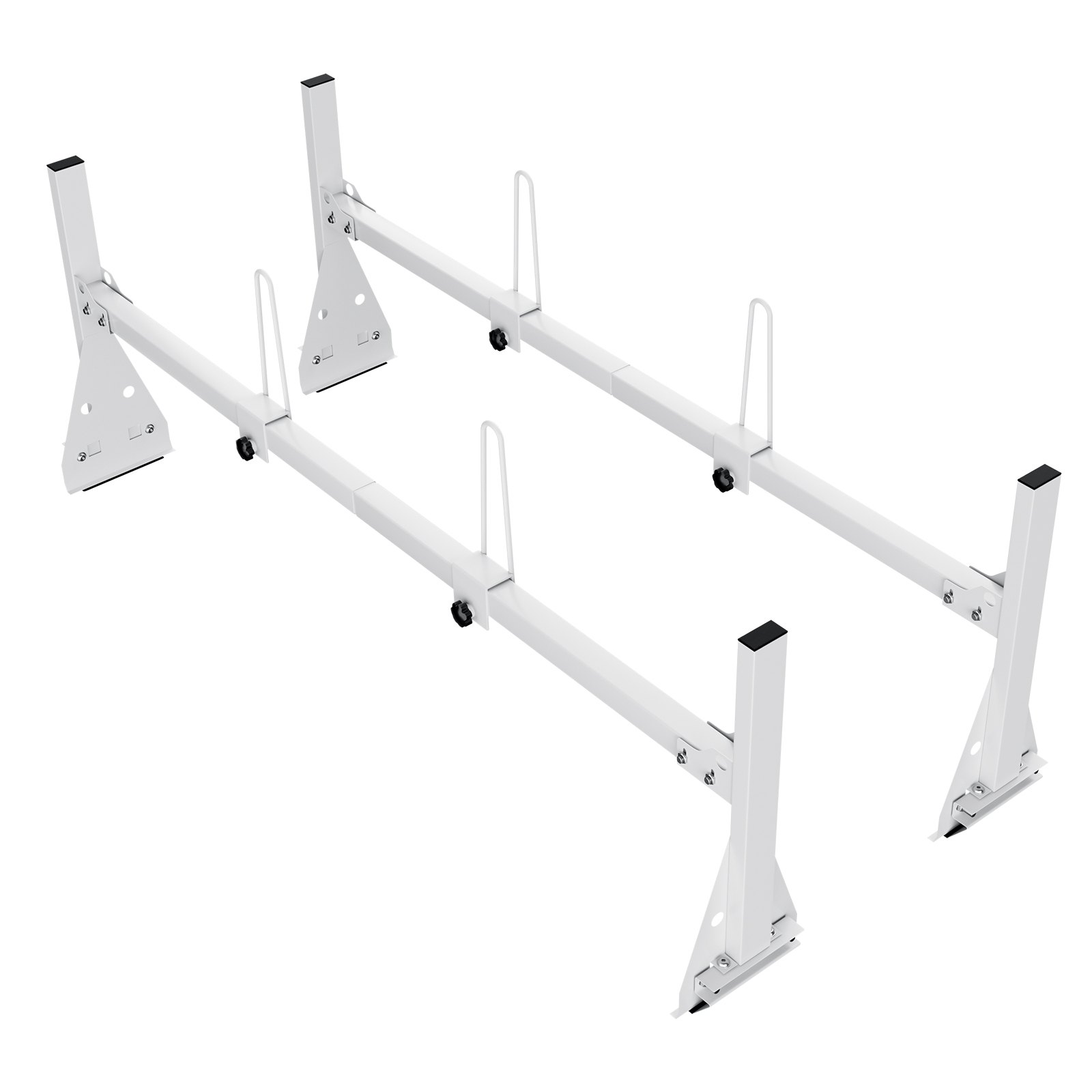 VEVOR Trailer Ladder Rack, 59" Adjustable Roof Rack, 2 Crossbars Van Roof Ladder Rack, 600 lbs Capacity Steel Van Ladder Rack, Fit for Chevrolet Express 1500 2500 3500/ Ford E150 E250 E350/ GMC Savana