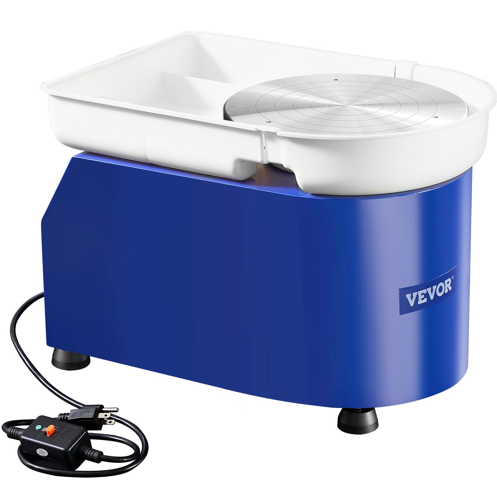 VEVOR Pottery Wheel, 450W, 11 in Clay Wheel Forming Machine, 60-300 RPM Adjustable Speed with Handle and Pedal Control, ABS Detachable Basin, Accessory Kit for Adults and Beginners Craft DIY, Blue