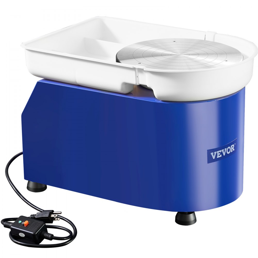 VEVOR Pottery Wheel, 450W, 11 in Clay Wheel Forming Machine, 60-300 RPM Adjustable Speed with Handle and Pedal Control, ABS Detachable Basin, Accessory Kit for Adults and Beginners Craft DIY, Blue