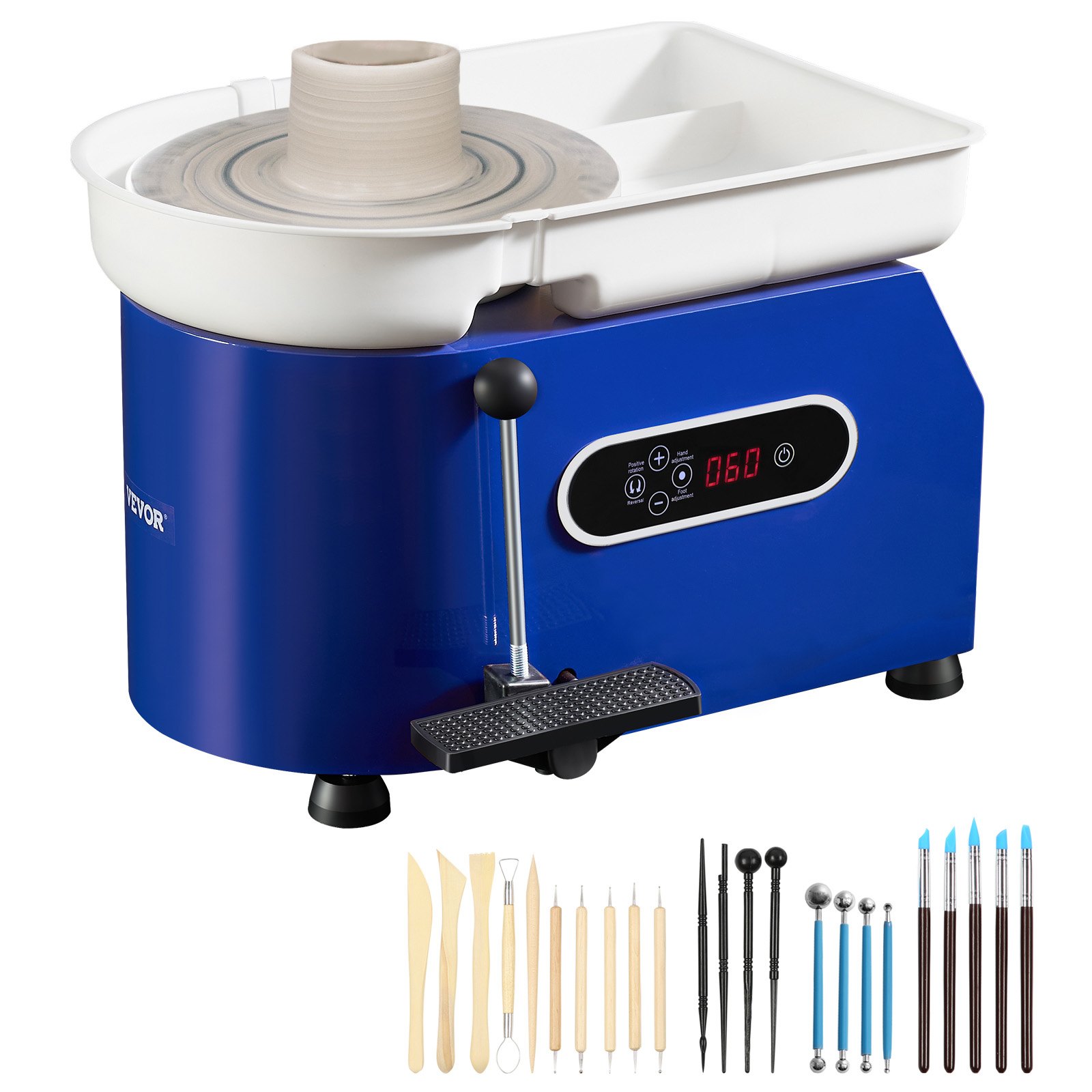 VEVOR Pottery Wheel 27.9 cm Ceramic Wheel Foot Pedal Sculpting Tools Apron 450W