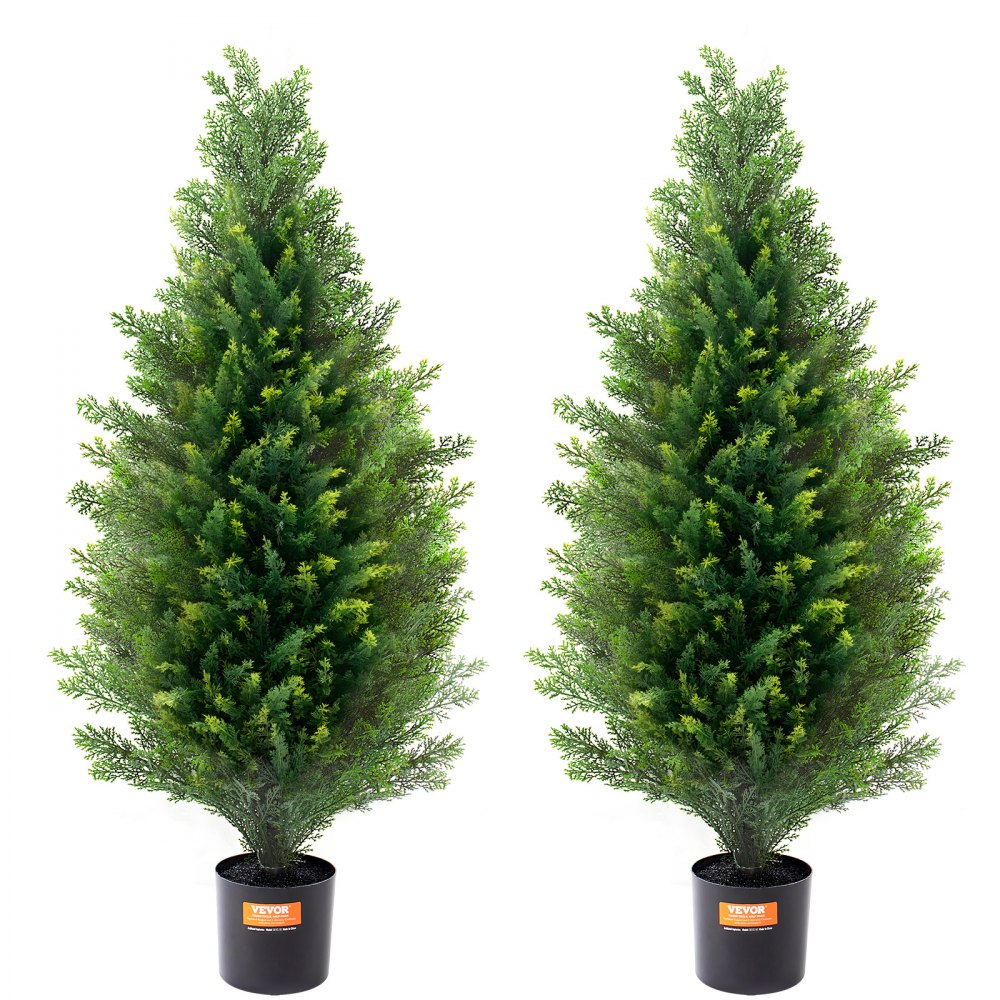 VEVOR 2-pack 3' Artificiell ceder Topiary Tree Faux Plant UV-dekor inom/utomhus