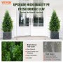 VEVOR 2 Pack 3' Artificial Cedar Topiary Tree Faux Plant UV Decor In/Outdoor