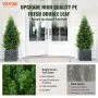 VEVOR Artificial Cedar Topiary Tree, 36 inch Tall (2 Pieces), with Extra Leaves & Pot Faux Evergreen Fake Pine Cypress Trees Plant, UV Rated Artificial Greenery Set for Home Decor Indoor/Outdoor