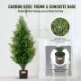 VEVOR Artificial Cedar Topiary Tree, 36 inch Tall (2 Pieces), with Extra Leaves & Pot Faux Evergreen Fake Pine Cypress Trees Plant, UV Rated Artificial Greenery Set for Home Decor Indoor/Outdoor