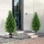 VEVOR Artificial Cedar Topiary Tree, 36 inch Tall (2 Pieces), with Extra Leaves & Pot Faux Evergreen Fake Pine Cypress Trees Plant, UV Rated Artificial Greenery Set for Home Decor Indoor/Outdoor
