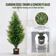 VEVOR 2 Pack 3' Artificial Cedar Topiary Tree Faux Plant UV Decor In/Outdoor