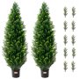 VEVOR 2-pack 4' Artificiell ceder Topiary Tree Faux Plant UV-dekor inom/utomhus