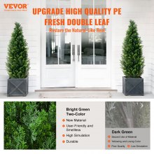 VEVOR 2 Pack 4' Artificial Cedar Topiary Tree Faux Plant UV Decor In/Outdoor