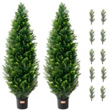 VEVOR 2 Pack 4' Artificial Cedar Topiary Tree Faux Plant UV Decor In/Outdoor