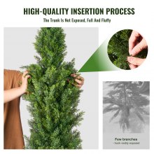VEVOR 2 Pack 4' Artificial Cedar Topiary Tree Faux Plant UV Decor In/Outdoor