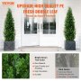 VEVOR 2 Pack 5' Artificial Cedar Topiary Tree Faux Plant UV Decor In/Outdoor