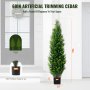 VEVOR Lot de 2 arbres topiaires artificiels en cèdre de 5 pi, fausse plante décorative UV pour l'intérieur et l'extérieur