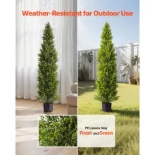 VEVOR Artificial Topiary Cedar Trees, 2 Set 1524mm Faux Pine Shrubs Plants, Fake Silk Tree Look Real, Easy Assembly for Decor Front Porch Outdoor Patio Garden Balcony Backyard Indoor Office