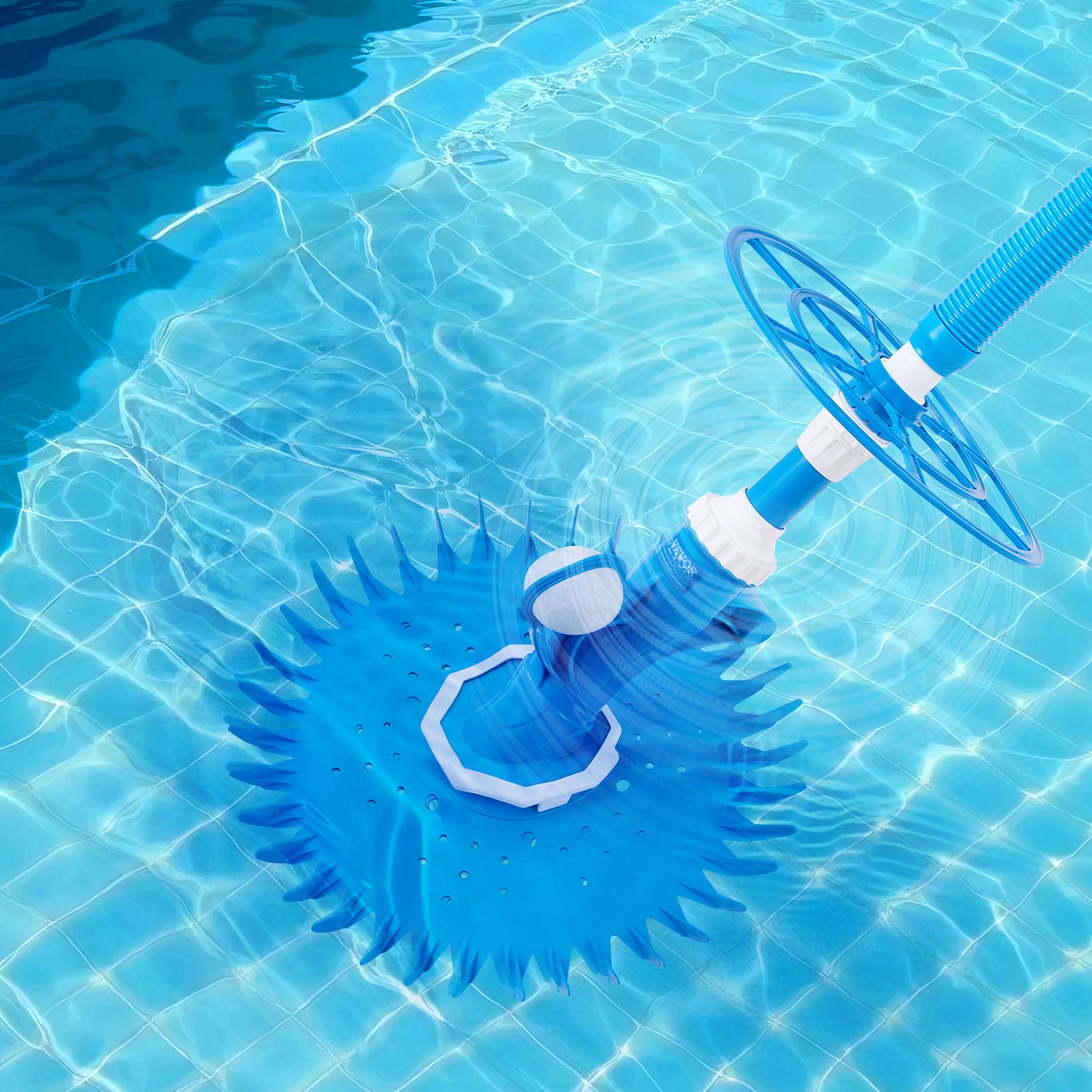 VEVOR Suction Pool Cleaner, Automatic Pool Vacuum Cleaner, Suction Side Automatic Pool Cleaner, Suction Vacuum Pool Sweeper with 12 Hoses, for In-ground and Above-ground Pool Up to 609.6 x 1066.8 cm