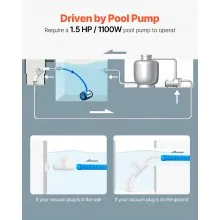 VEVOR Suction Pool Cleaner Vacuum Cleaner 2 Wheels for In/Above-ground Pool