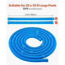 VEVOR Suction Pool Cleaner Vacuum Cleaner 12 Hoses for In/Above-ground Pool