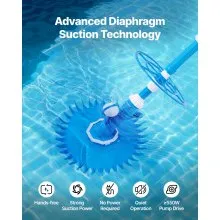 VEVOR Suction Pool Cleaner, Automatic Pool Vacuum Cleaner, Suction Side Automatic Pool Cleaner, Suction Vacuum Pool Sweeper with 12 Hoses, for In-ground Pool and Above-Ground Pool Up to 20 x 35 ft