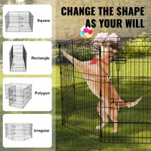 Dog Playpen 8 Panels Foldable Metal Dog Exercise Pen with Bottom Pad 30"H