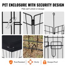 Dog Playpen 8 Panels Foldable Metal Dog Exercise Pen with Top Cover 30"H