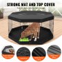 VEVOR Dog Playpen 8 Panels Foldable Metal Dog Exercise Pen with Pad Cover 30"H