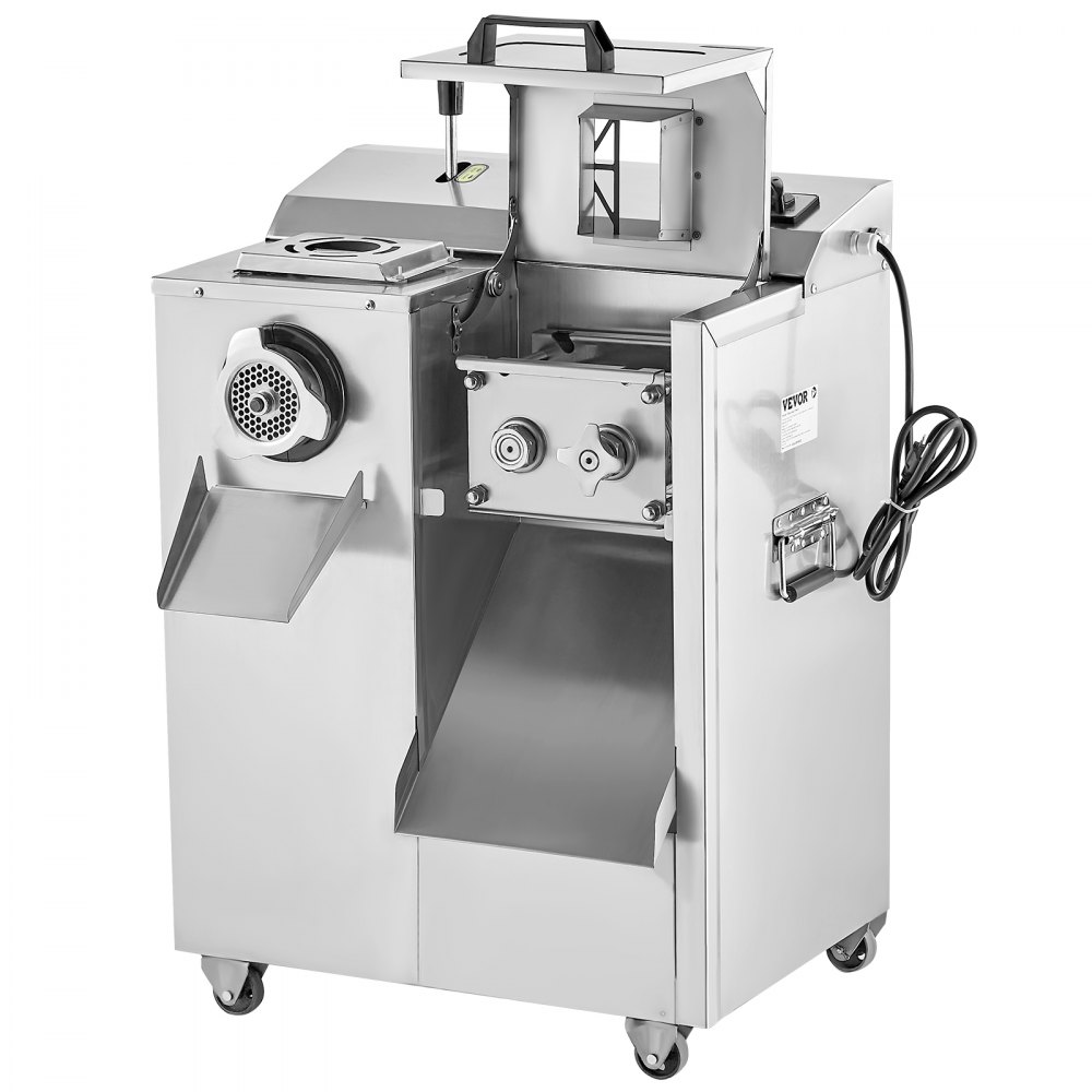 VEVOR Meat Grinder, 14 Lbs/Min Electric Meat Grinder, Slicer, Sausage Stuffer with Blade, Grinding Plate, Sausage Maker, Stainless Steel Meat Mincer Cabinet for Slice Shred Dice, Restaurant Butcher