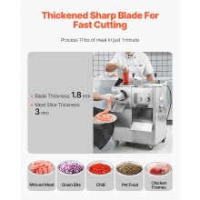 Commercial Electric Meat Grinder Slicer 14 Lbs/Min Sausage Stuffer Maker Kitchen