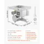 VEVOR Meat Grinder, 4.99 kg/Min Electric Meat Grinder Slicer, Sausage Stuffer with Blade, Grinding Plate, Sausage Maker, Stainless Steel Commercial Meat Mincer for Slice Shred Dice, Restaurant Butcher