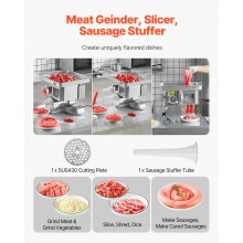 VEVOR Commercial Electric Meat Grinder Slicer 4.99 kg/Min Sausage Stuffer Maker