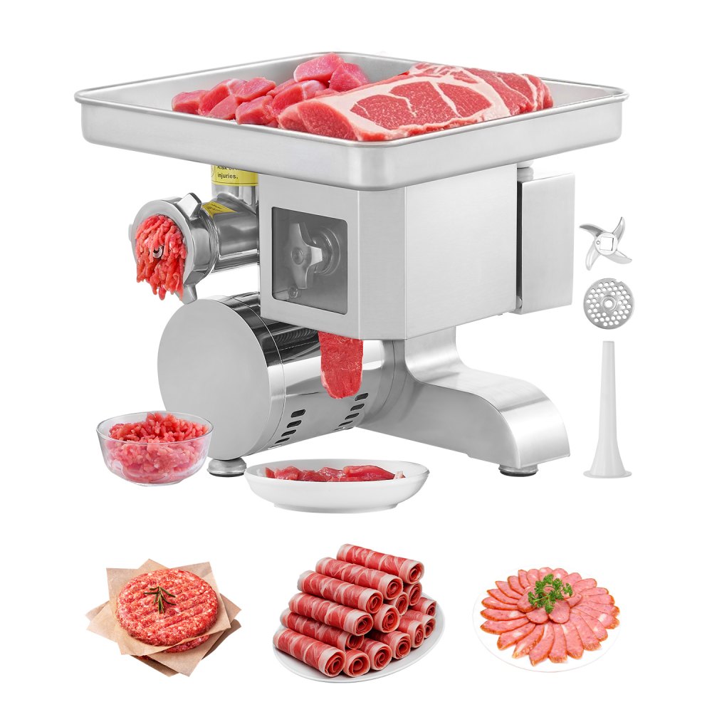 Commercial Electric Meat Grinder Slicer 11 Lbs/Min Sausage Stuffer Maker Kitchen