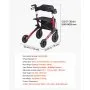 VEVOR Rollator Walker with Seat for Seniors, Ultra Compact 3-Fold Rolling Walker, Lightweight Aluminum Mobility Walking Aid with PU Solid Wheels, Adjustable Handle, Cup & Cane Holder - Supports 136kg