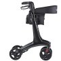 VEVOR Rollator Walker with Seat for Seniors, Foldable Lightweight Rolling Walker, Carbon Fiber Mobility Walking Aid with 8" Solid PVC Wheels and Adjustable Handle - Supports up to 136kg