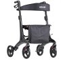 VEVOR Rollator Walker with Seat for Seniors, Foldable Lightweight Rolling Walker, Carbon Fiber Mobility Walking Aid with 8" Solid PVC Wheels and Adjustable Handle - Supports up to 136kg
