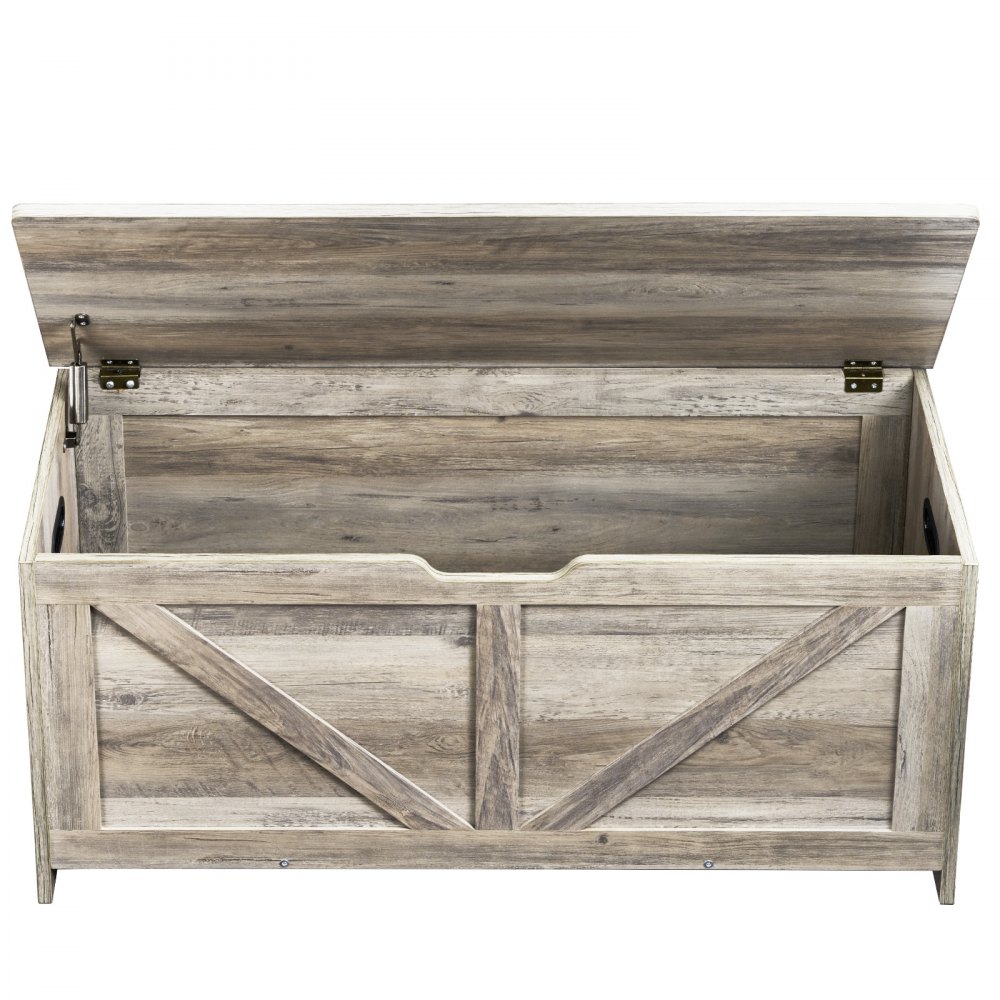 VEVOR Wooden Toy Chest for Kids, Toddler Toy Storage Box with Flip-Top Lid and Safety Hinge, 38.98 x 15.55 x 18.9" Large Kids Storage Bench for Playroom, Bedroom, Living Room or Entryway, Gray