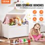 VEVOR Kids Lekeoppbevaringsbenk Trelekebokskiste 32,68 x 17,91 x 24,02" Hvit