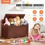 VEVOR Kids Toy Storage Bench Wooden Toy Box Chest 32.68 x 17.91 x 24.02" Cherry