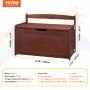 VEVOR Wooden Toy Chest for Kids, Toddler Toy Storage Box with Flip-Top Lid and Safety Hinge, 32.68 x 17.91 x 24.02" Large Kids Storage Bench for Playroom, Bedroom, Living Room or Entryway, Cherry