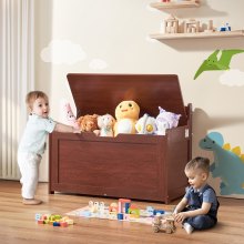 VEVOR Kids Toy Storage Bench Wooden Toy Box Chest 32.68 x 17.91 x 24.02" Cherry