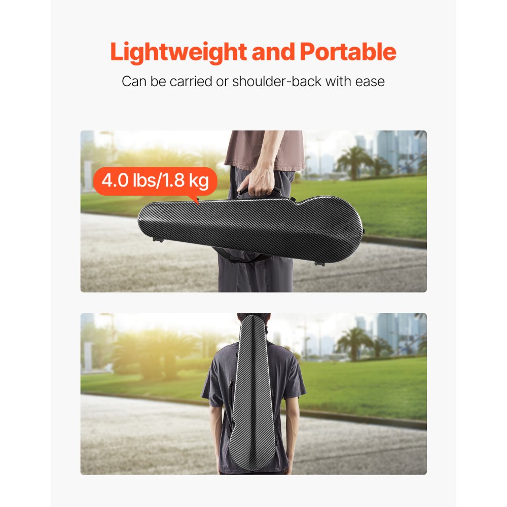 VEVOR 4/4 Full Size Violin Case, Built-in Hygrometer, Lightweight Portable Travel Carrying Bag, with Plush Lining, Dual Shoulder Straps, Anti-Scratch, Professional Triangular Shape, for Violin, Black
