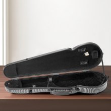 Portable Composite Carbon Fiber 4/4 Full Size Violin Case Black Carrying Bag